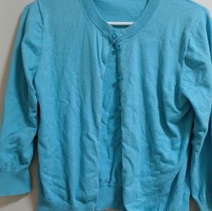 Turquoise Button-up Cardigan